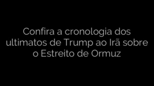 ​Confira a cronologia dos ultimatos de Trump ao Irã sobre o Estreito de Ormuz 